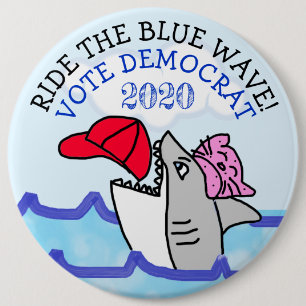 Rijd op de Blue Way Pro Democrat Anti Trump Ronde Button 6,0 Cm