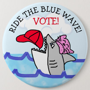 Rijd op de Blue Way Pro Democrat Anti Trump Ronde Button 6,0 Cm