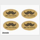 Rijd op de 'Stache Ovale Sticker (Vel)