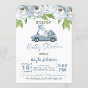 Rijd per Baby shower Uitnodiging - Jongen