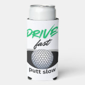 Rijd snel, zet langzaam seltzer blikjeskoeler (Seltzer Voorkant)