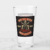 Rijd tot de Dood Motorrijder Levensstijl Bier Glas (Voorkant)