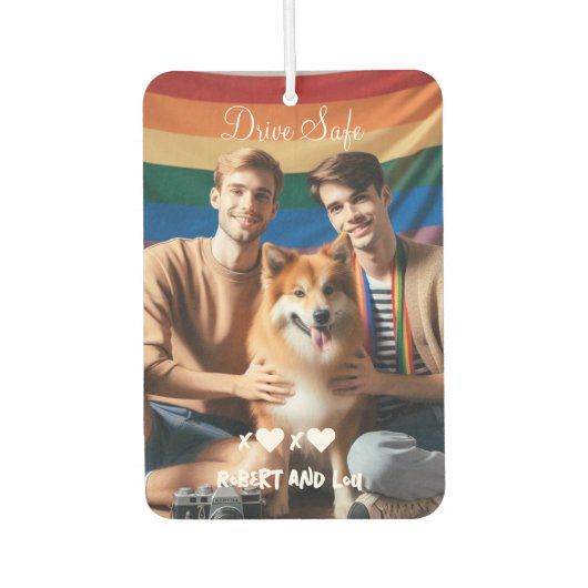 Rijd veilig homostel liefde | Aangepaste foto Luchtverfrisser (Voorkant)