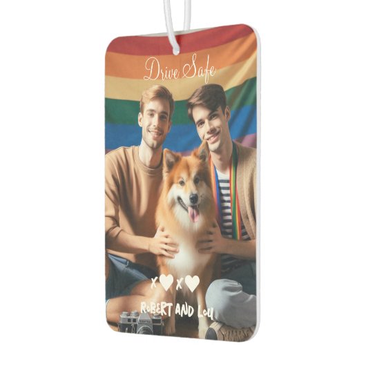 Rijd veilig homostel liefde | Aangepaste foto Luchtverfrisser (Links)