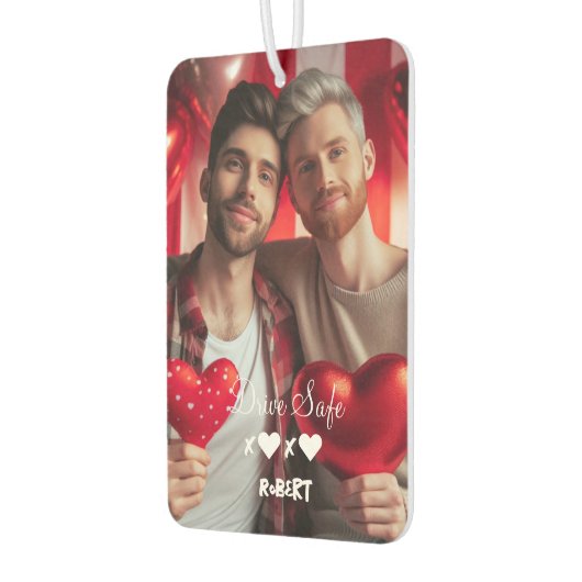 Rijd veilig homostel liefde | Aangepaste foto Luchtverfrisser (Links)