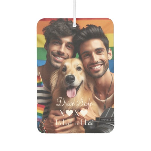 Rijd veilig homostel liefde | Aangepaste foto Luchtverfrisser (Voorkant)