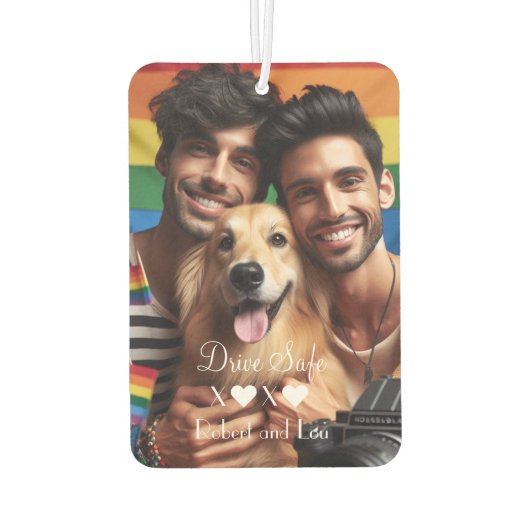 Rijd veilig homostel liefde | Aangepaste foto Luchtverfrisser (Achterkant)