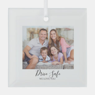 Rijd Veilig Op maat gemaakte fotocar Glas Ornament