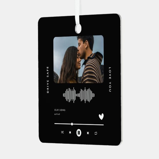 Rijd Veilige Muziekspeler Foto Auto Ornament (Voorkant links)
