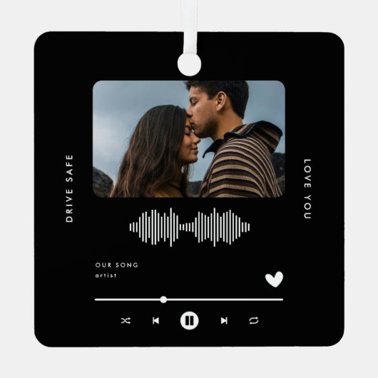 Rijd Veilige Muziekspeler Foto Auto Ornament (Achterkant)
