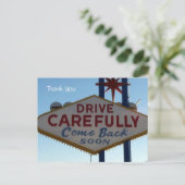 Rijd voorzichtig als teken voor Las Vegas, bedankt Briefkaart (Staand voorkant)