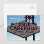 Rijd voorzichtig als teken voor Las Vegas, bedankt Briefkaart (Voorkant / Achterkant)