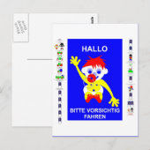 Rijd voorzichtig - in het Duits. Briefkaart (Voorkant / Achterkant)