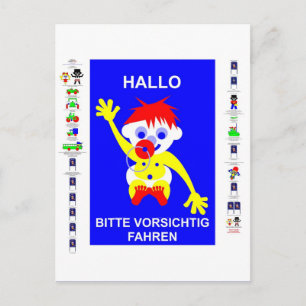 Rijd voorzichtig - in het Duits. Briefkaart