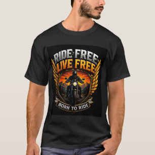 🏍️ Rijd Vrij Leef Vrij Motorrijder Vrijheid Manne T-shirt