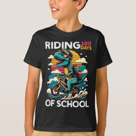 Rijden 100 dagen van school fiets fietsen rijder d t-shirt (Voorkant)