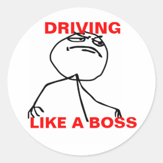 Rijden als een baas ronde sticker