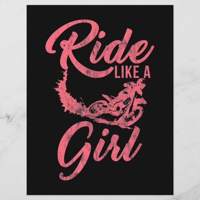 Rijden als een meisje motorfiets grappig geschenk (Voorkant)