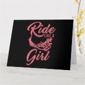 Rijden als een meisje motorfiets grappig geschenk kaart (Gele Bloem)