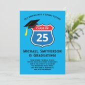 Rijden auto Mechanische afstudeerfeest Kaart (Staand voorkant)