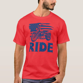 Rijden, Biker Amerikaanse vlag T-shirt