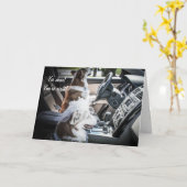 Rijden Corgis Jubileum Kaart (Gele Bloem)