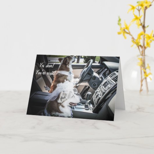 Rijden Corgis Jubileum Kaart (Gele Bloem)