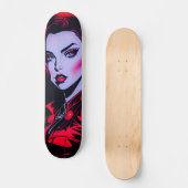 Rijden de Artistic Vibe: Leuke Pop Art Girl Persoonlijk Skateboard (Voorkant)
