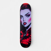 Rijden de Artistic Vibe: Leuke Pop Art Girl Persoonlijk Skateboard (Voorkant)