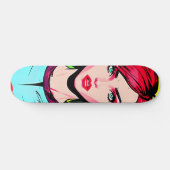 Rijden de Artistic Vibe: Leuke Pop Art Girl Persoonlijk Skateboard (Horizontaal)