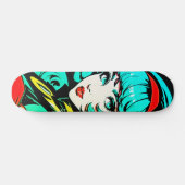 Rijden de Artistic Vibe: Leuke Pop Art Girl Persoonlijk Skateboard (Horizontaal)