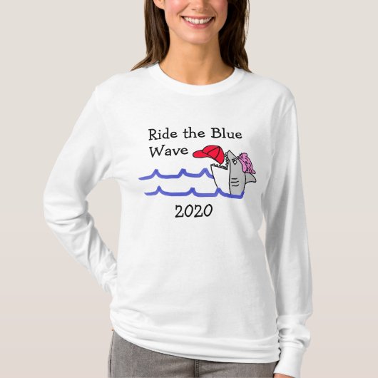 Rijden de Blue Wave Democrat Ondersteuning Politie T-shirt (Voorkant)