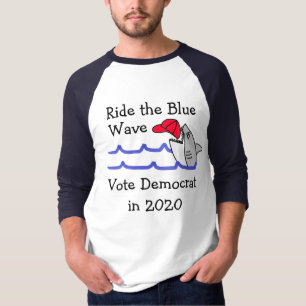 Rijden de Blue Wave Democrat Ondersteuning Politie T-shirt