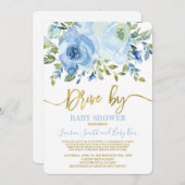 Rijden door Baby shower Boy Kaart (Voorkant / Achterkant)