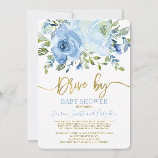 Rijden door Baby shower Boy Kaart (Voorkant)