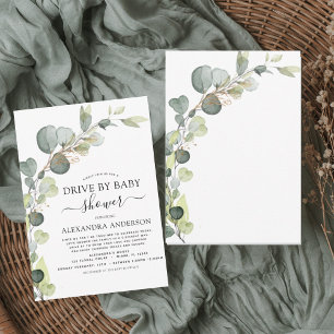 Rijden door Baby shower Greenery Eucalyptus Kaart