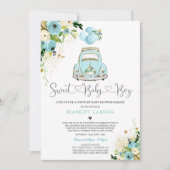 Rijden door Baby shower Invitation Mint Bloemendou Kaart (Voorkant)