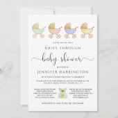 Rijden door Baby shower | Retro Carriages Parade Kaart (Voorkant)