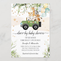 Rijden door Baby shower Safari Dierlijke Sociale A
