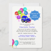 Rijden door Baby shower Schattigee auto Blue Baby  Kaart (Voorkant)