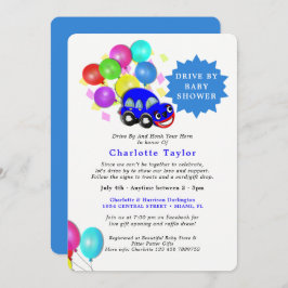 Rijden door Baby shower Schattigee auto Blue Baby  Kaart