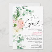 Rijden door baby shower voorjaar bloemenroze groen kaart (Voorkant)