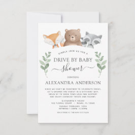 Rijden door Baby shower Woodland Eucalyptus Greene Kaart