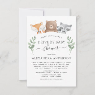 Rijden door Baby shower Woodland Eucalyptus Greene Kaart