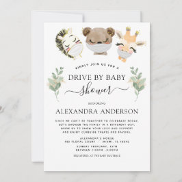 Rijden door Baby shower Woodland Eucalyptus Greene Kaart