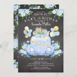 Rijden door Boys Baby shower Invitation Kaart