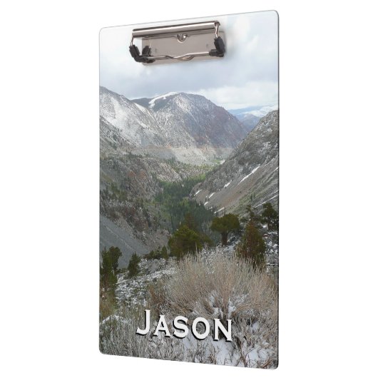 Rijden door de bergen van Snowy Sierra Nevada Klembord (Links)