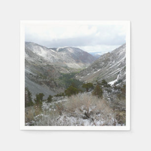 Rijden door de bergen van Snowy Sierra Nevada Servetten
