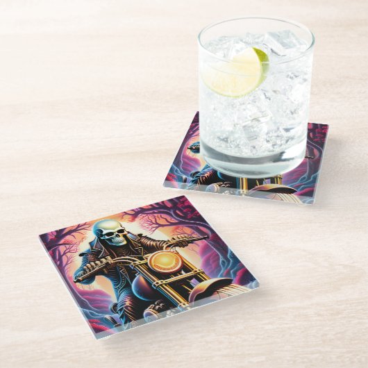 Rijden door de verwevende takken glazen onderzetter (Schuin)