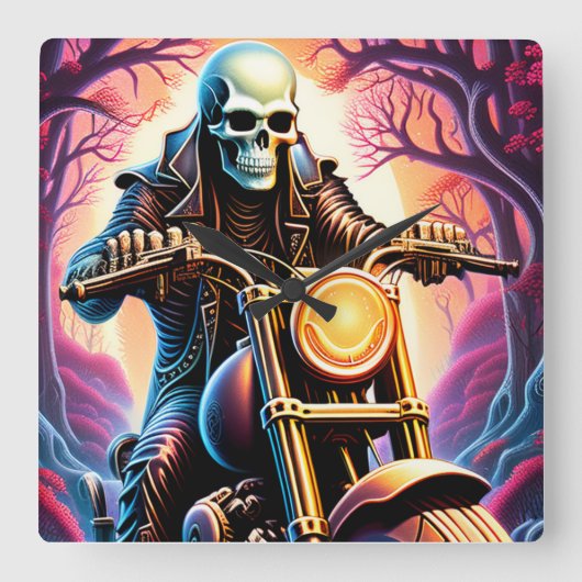 Rijden door de verwevende takken vierkante klok (Voorkant)